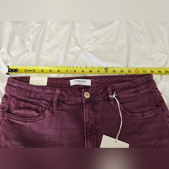 NWT Lovervet Midrise Boot Cut Burgundy Purple Size 16W Jeans - Picture 6 of 7